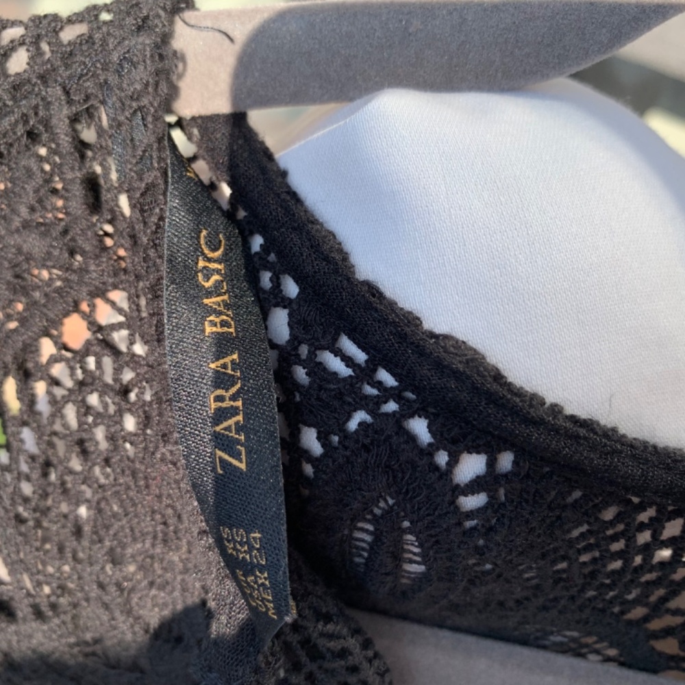 Zara Basic Black Peasant Blouse - image 3